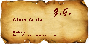 Glasz Gyula névjegykártya